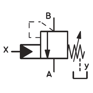 Hydraulic counterpressure overcenter valve symbol